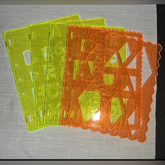 Fiskars 5pc Templates Stencils Squares Diamonds Letters Numbers Borders